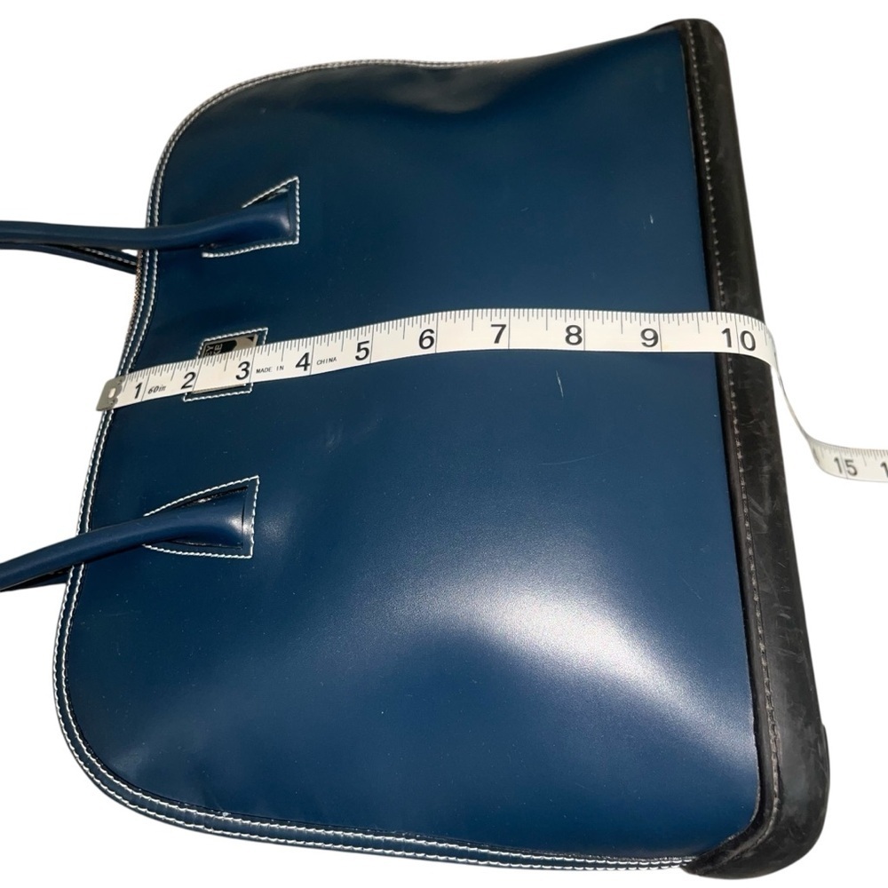EUC Dooney & Bourke Parasol Ocean Blue All Weather Leather Zip Zip Shoulder Bag - Picture 12 of 13